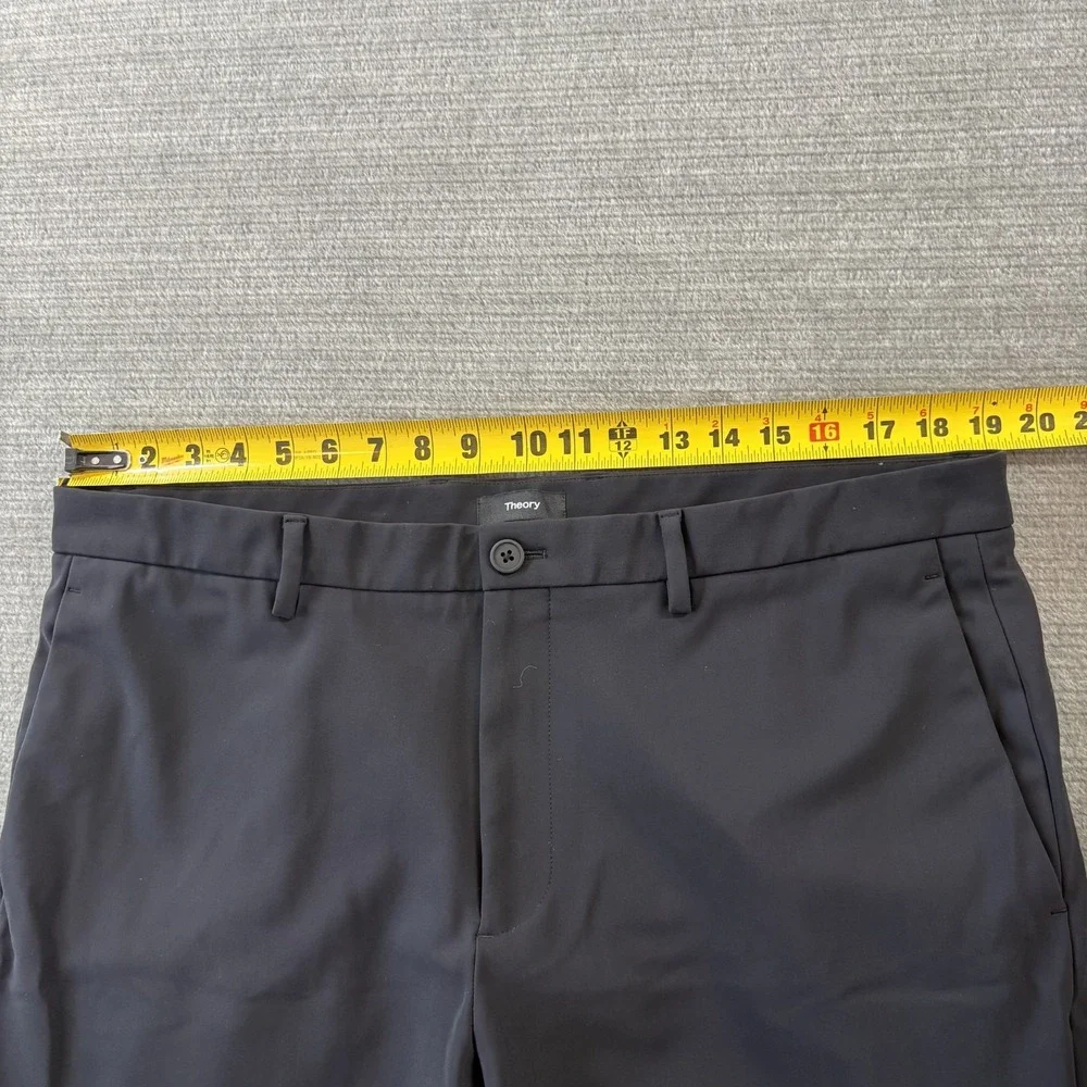 Theory Zaine SW Precision Pants Mens 38x31 Black Slim Fit Tech Stretch Trousers